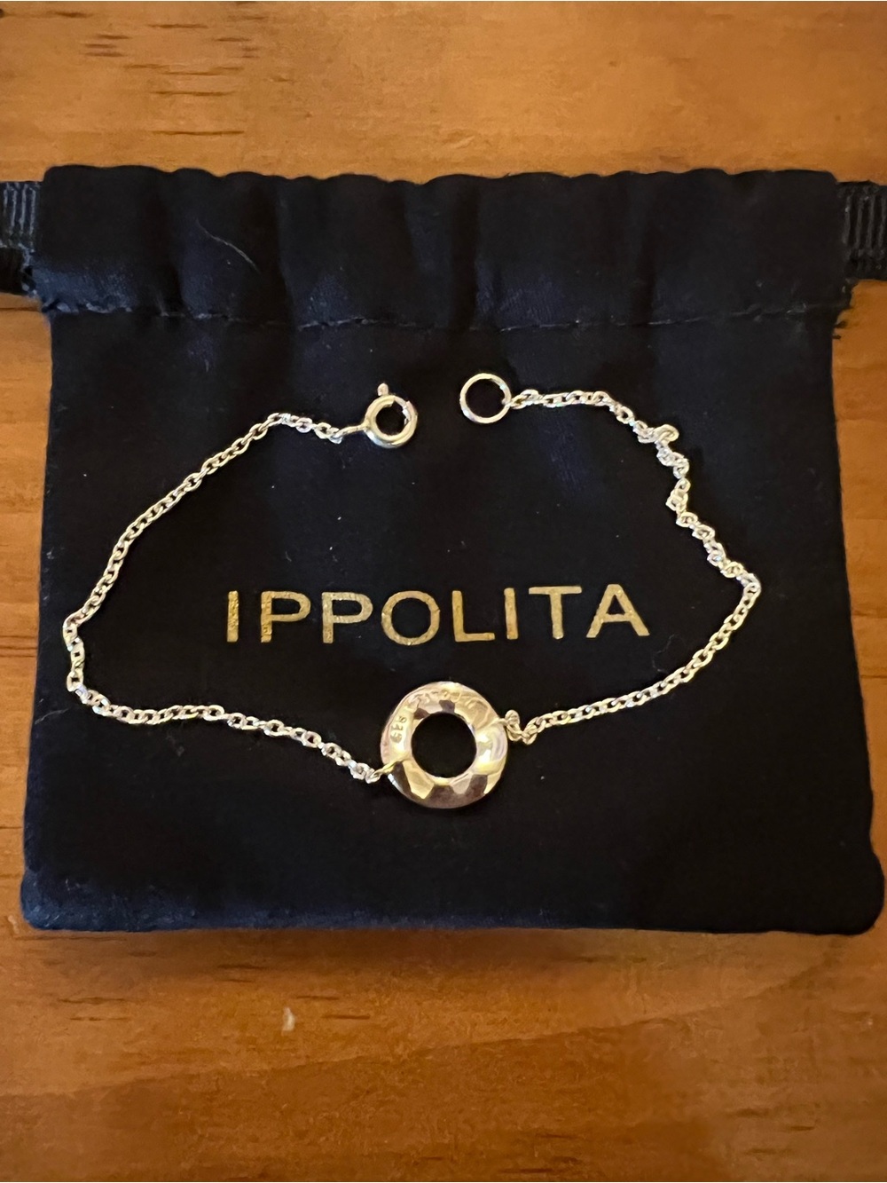 Ippolita Silver Chain Bracelet with Open Circle Charm